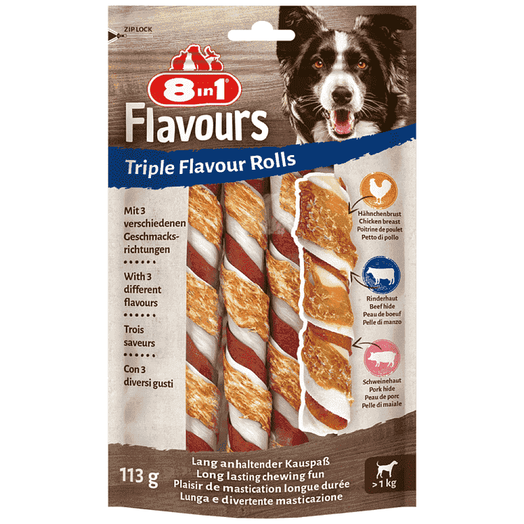 8in1 Triple Flavour Rolls Για Σκύλους 113gr