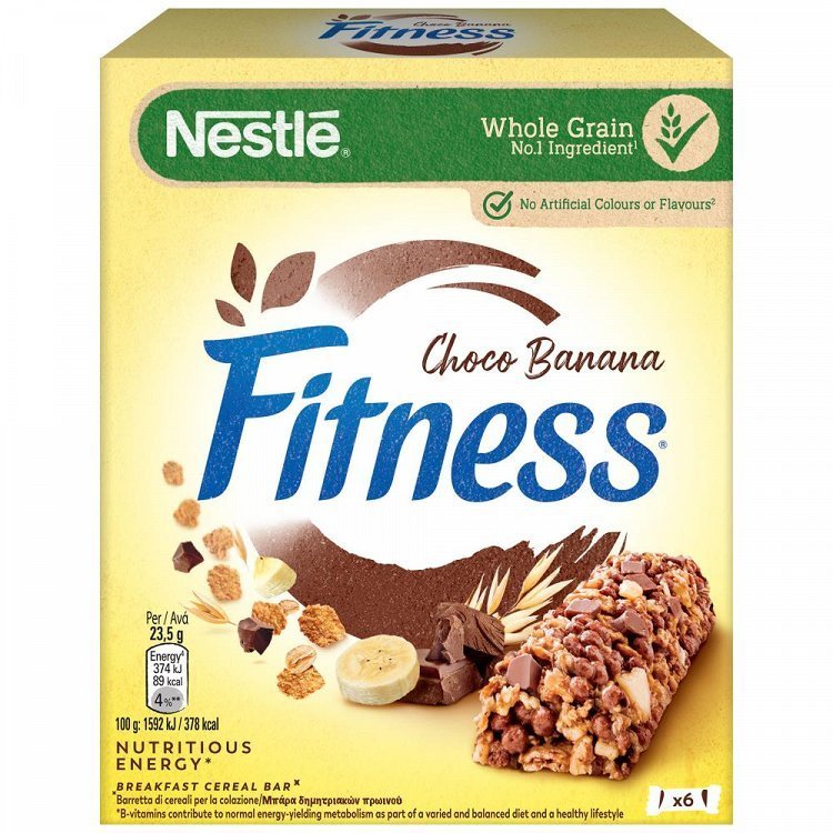 Nestle Fitness Μπάρες Δημητριακών Μπανάνα 6x23,5gr