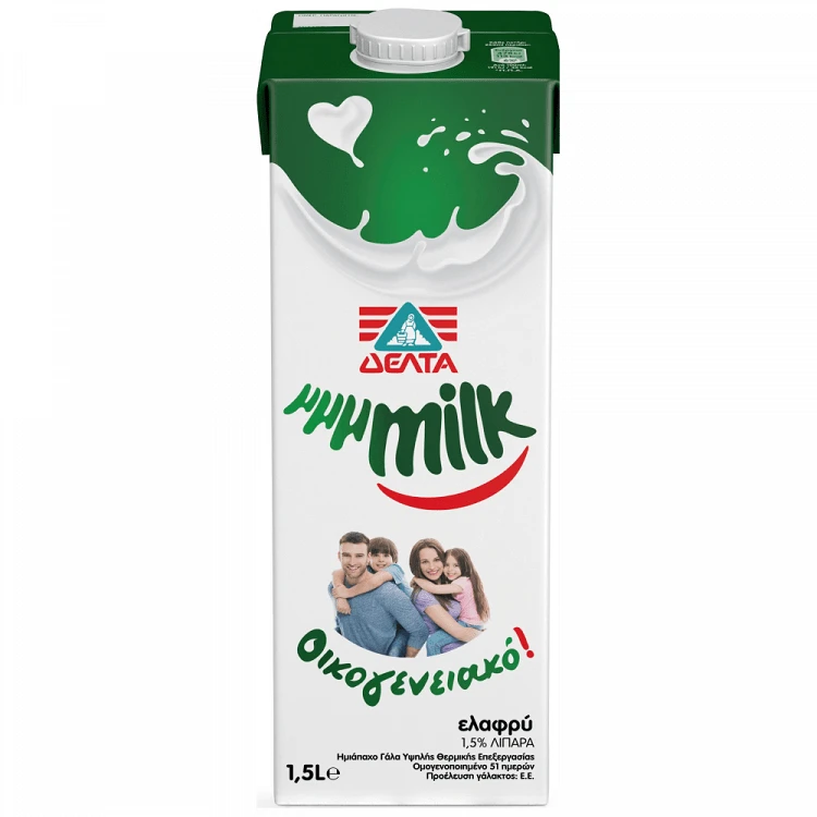 ΔΕΛΤΑ μμμMILK Οικoγενειακό Γάλα 1,5% Λιπαρά 1,5lt