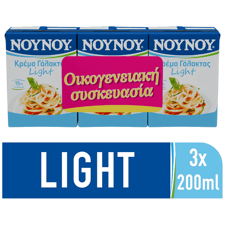 ΝΟΥΝΟΥ Κρέμα Γάλακτος Light 3x200ml