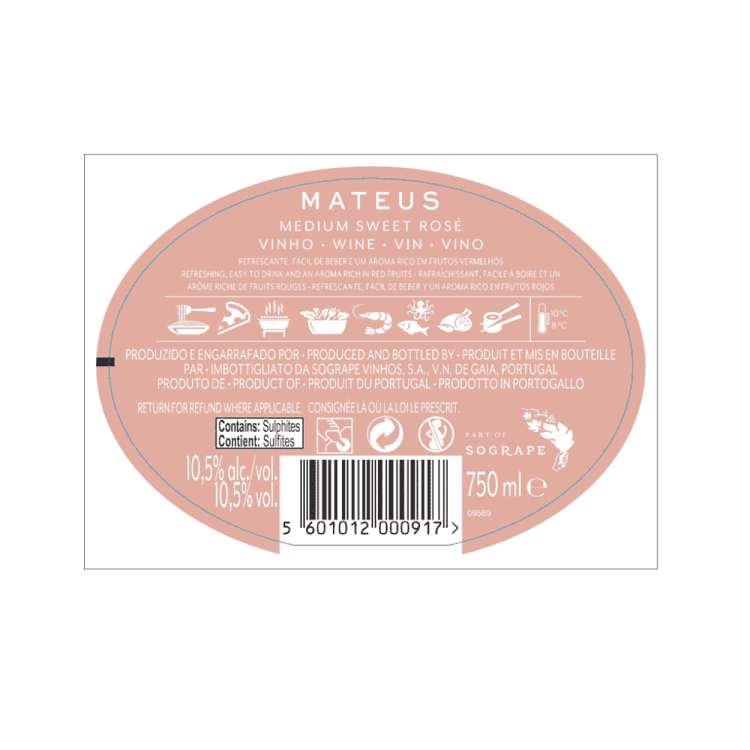 Mateus Ροζέ Ημίγλυκος Οίνος 750ml