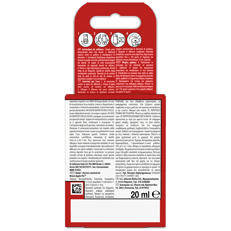 Glade Electric Scented Oil Ανταλλακτικό Warm Apple Pie 20ml