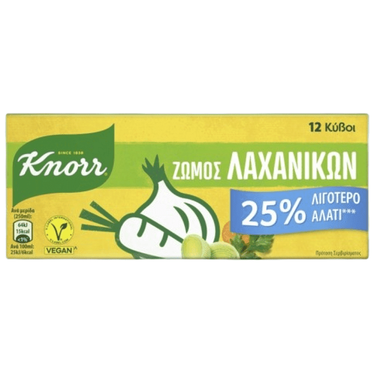 Knorr Κύβοι Λαχανικών Με Λιγότερο Αλάτι 6lt