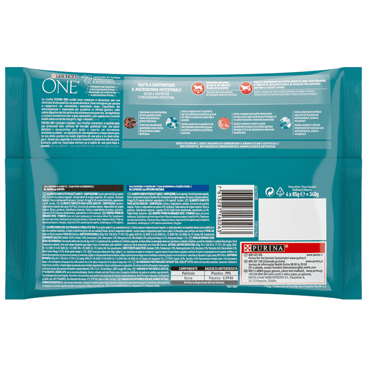 Purina One Steril Φακελάκια Υγρή Τροφή Γάτας Πάπια 4x85gr)