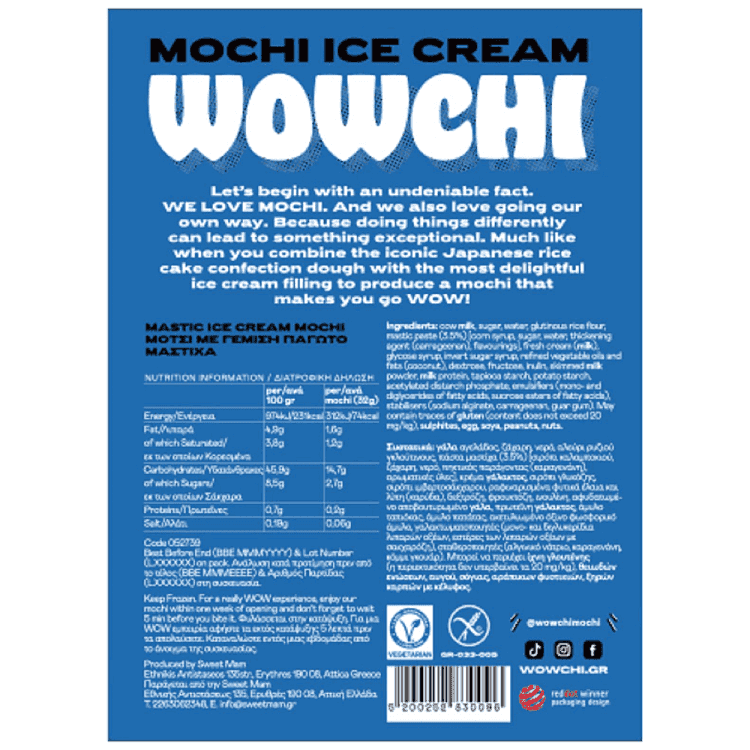 Wowchi-Mochi Ice Cream Mastic 6τεμ 192gr