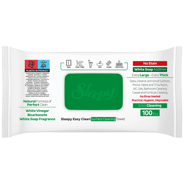 Sleepy Υγρά Πανάκια Καθαρισμού Επιφανειών Πράσινο 100τεμ