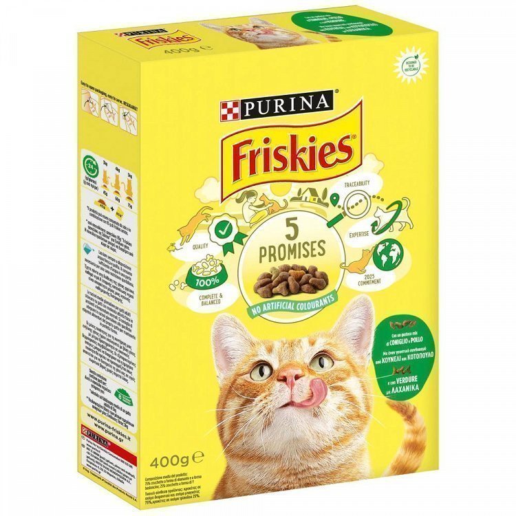 Friskies Ξηρά Τροφή Για Γάτες Κουνέλι , Κοτόπουλο & Λαχανικά 400gr