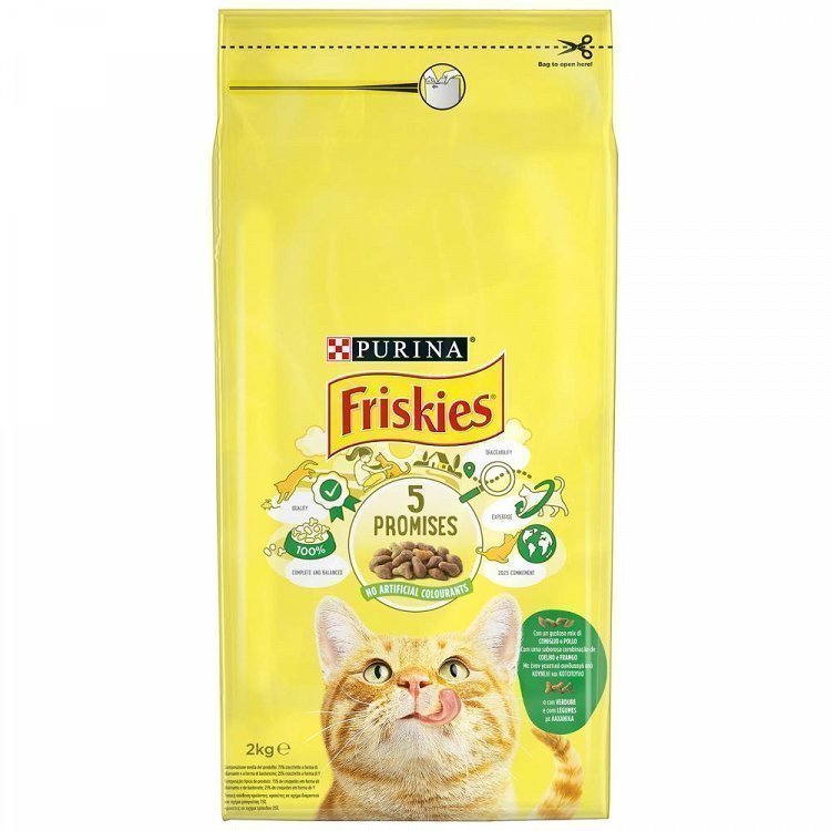 Friskies Ξηρά Τροφή Για Γάτες Indoor Κουνέλι, Κοτόπουλο & Λαχανικά 2kg