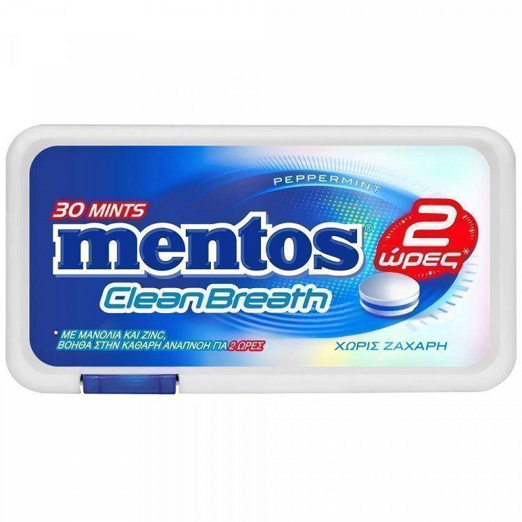 Mentos Clean Breath 2hrs Peppermint Τσίχλες 12gr
