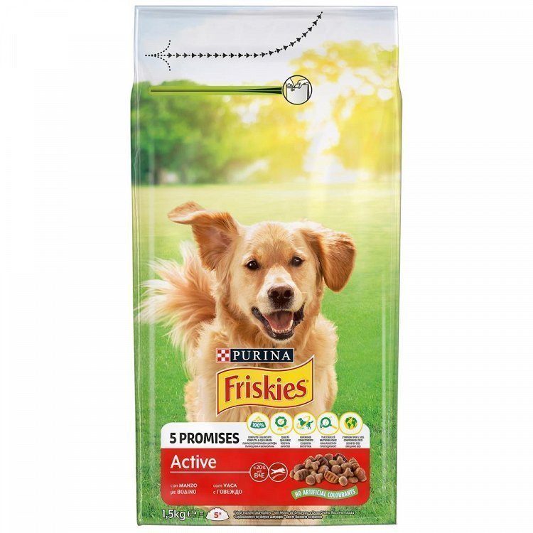 Friskies Active Ξηρή Τροφή Για Ενήλικους Σκύλους Βοδινό 1,5kg