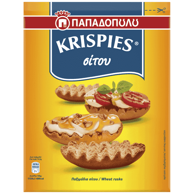 Παπαδοπούλου Krispies Παξιμαδια Σιτου 200gr