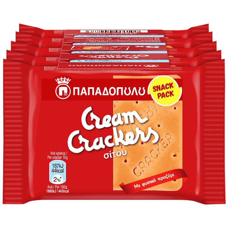 Παπαδοπούλου Cream Crackers Σίτου Fresh Packs 5x43gr