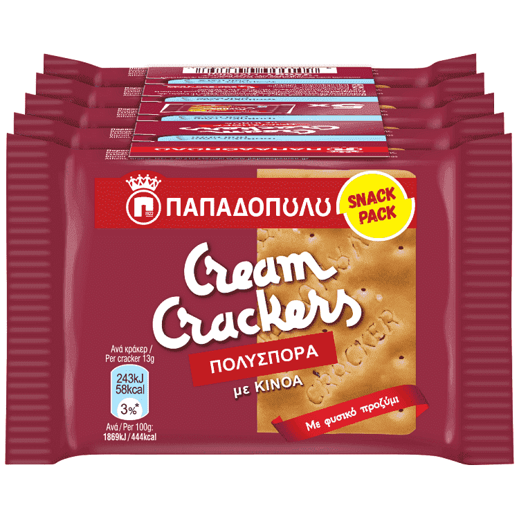 Παπαδοπούλου Cream Cracker Πολύσπορα 5 Fresh Pack 250gr