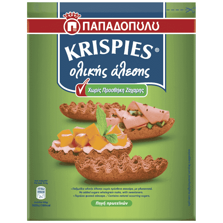 Παπαδοπούλου Krispies Χωρίς Ζάχαρη 200gr