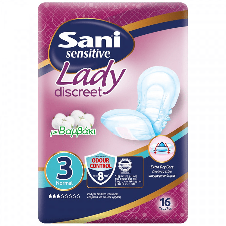 Sani Lady Sensitive Normal N3 Σερβιέτες Ειδικών Χρήσεων 16τεμ