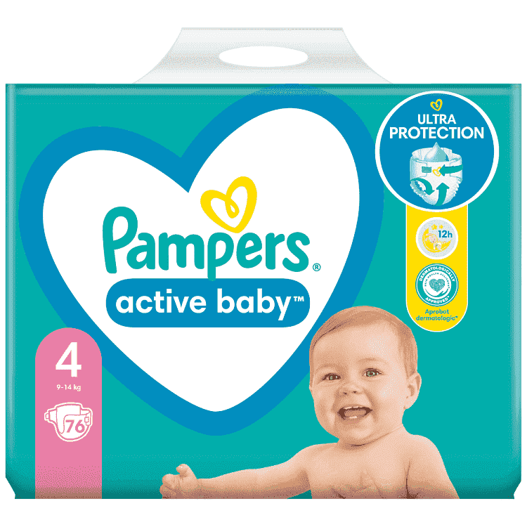 Pampers Πάνες Active Baby Giant Pack (76τεμ) Νο4 (9-14kg)