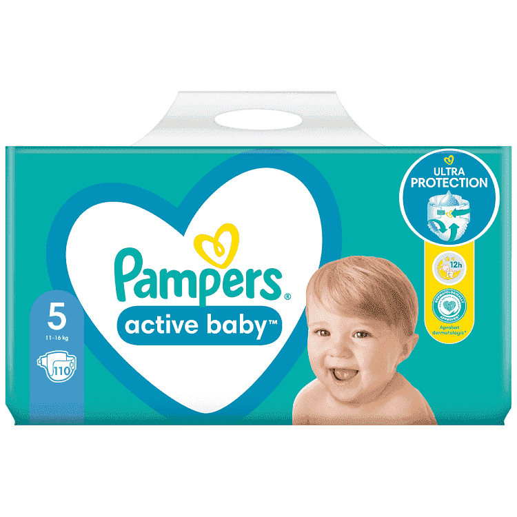 Pampers Πάνες Active Baby Mega Box (110τεμ) Νο5 (11-16kg)