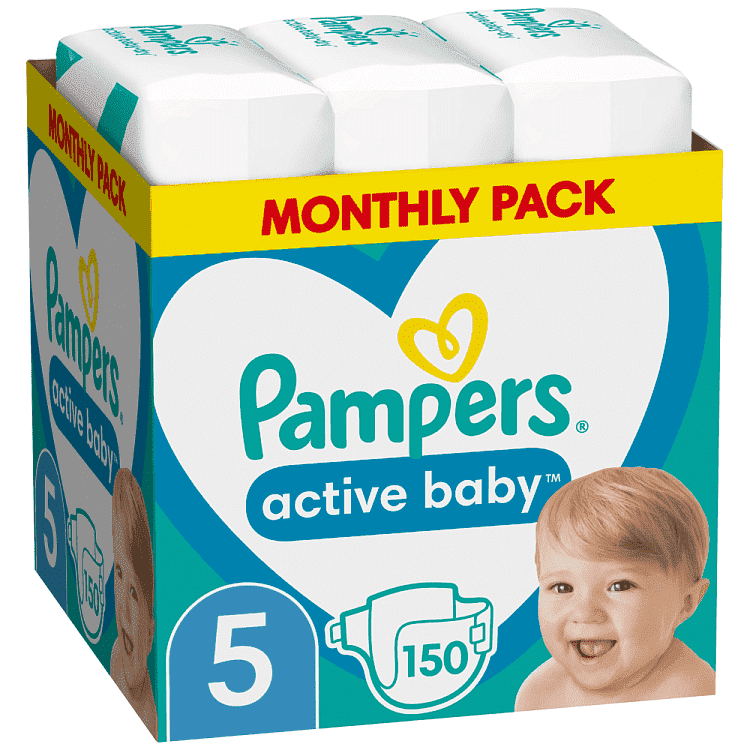 Pampers Πάνες Active Baby Monthly Pack (150τεμ) Νο5 (11-16kg)