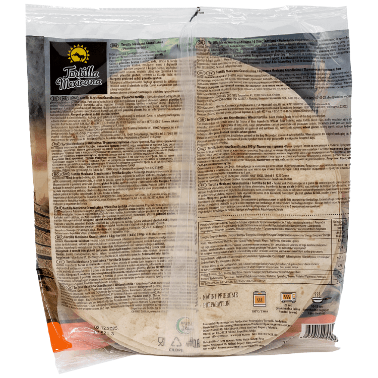 Tortilla Mexicana Τορτίγια Με Σίτο 6τεμ 390gr