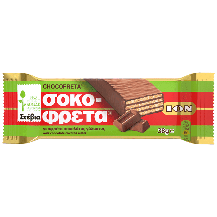 ION Σοκοφρέτα Γάλακτος Stevia 38gr