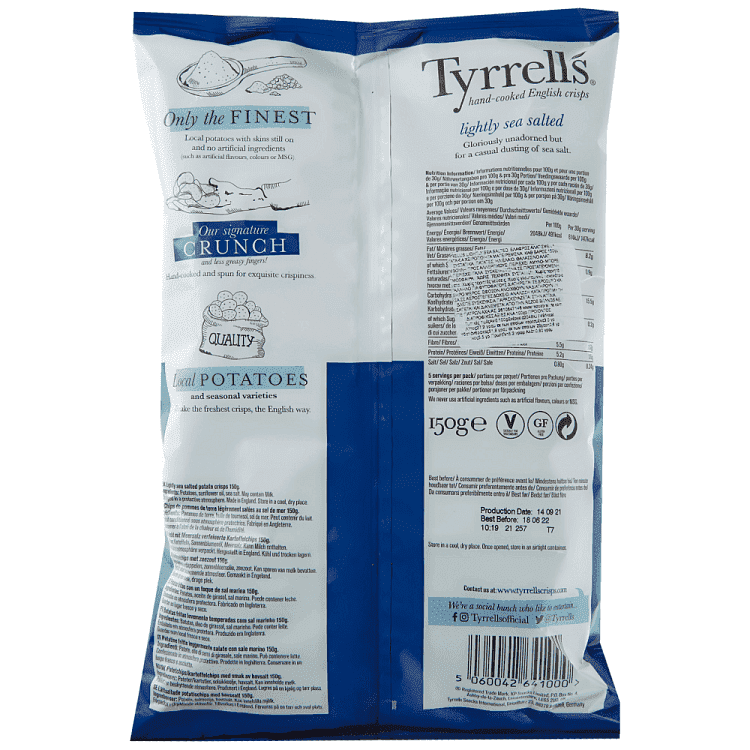 Tyrrell's Lightly Sea Salted 150gr