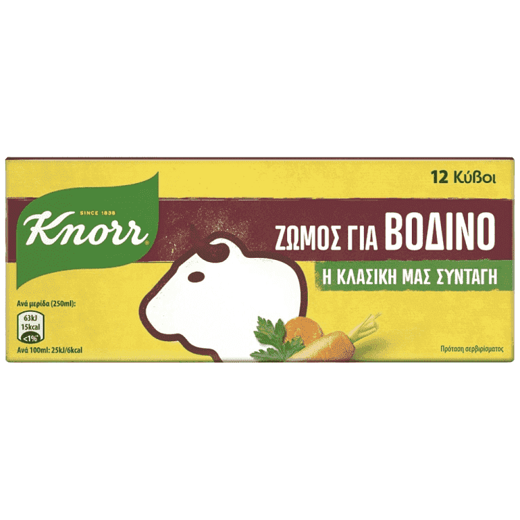 Knorr Ζωμός Βοδινού 12 κύβοι 6lt