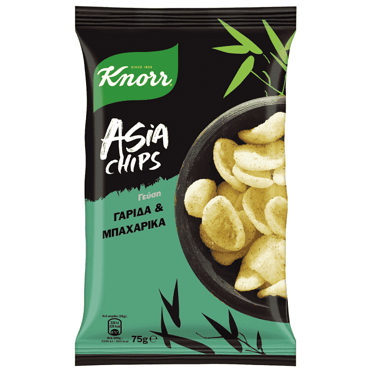 Knorr Asia Τσιπς Γαρίδας Με Μπαχαρικά 75gr