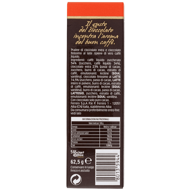 Ferrero Pocket Coffee Espresso Σοκολατάκια 62,5gr