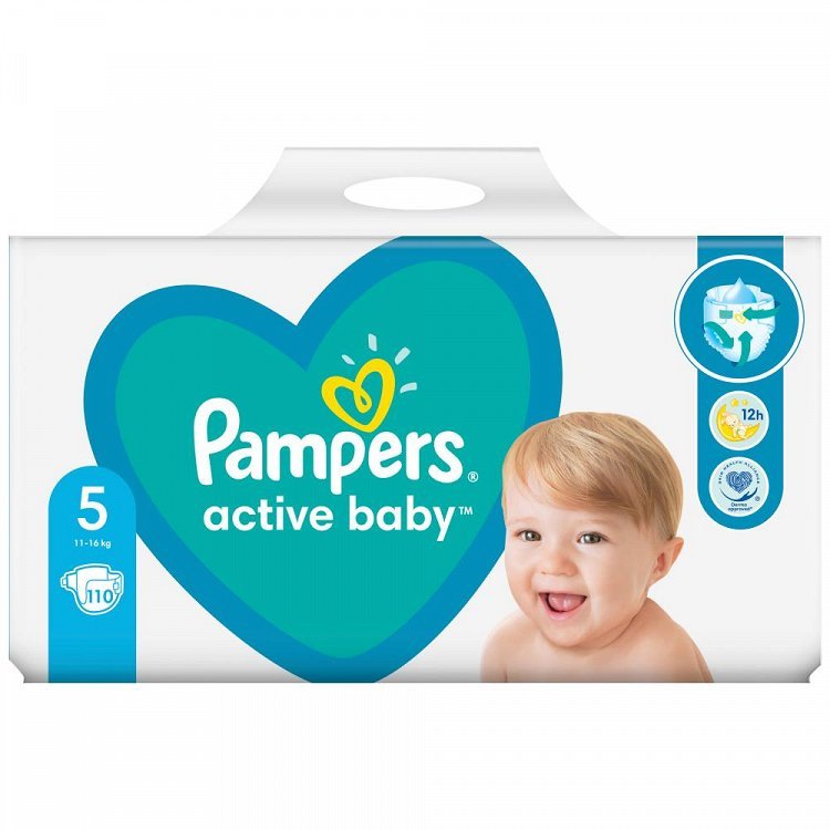 Pampers Πάνες Active Baby Mega Box (110τεμ) Νο5 (11-16kg)