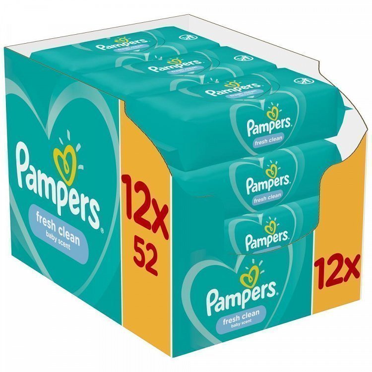Pampers Fresh Clean Μωρομάντηλα 624τεμ 12x52