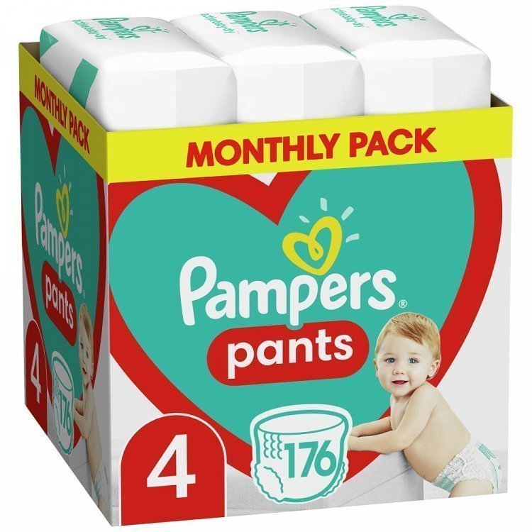 Pampers Πάνες Pants Monthly Pack (176τεμ) Νο 4 (9-14kg)