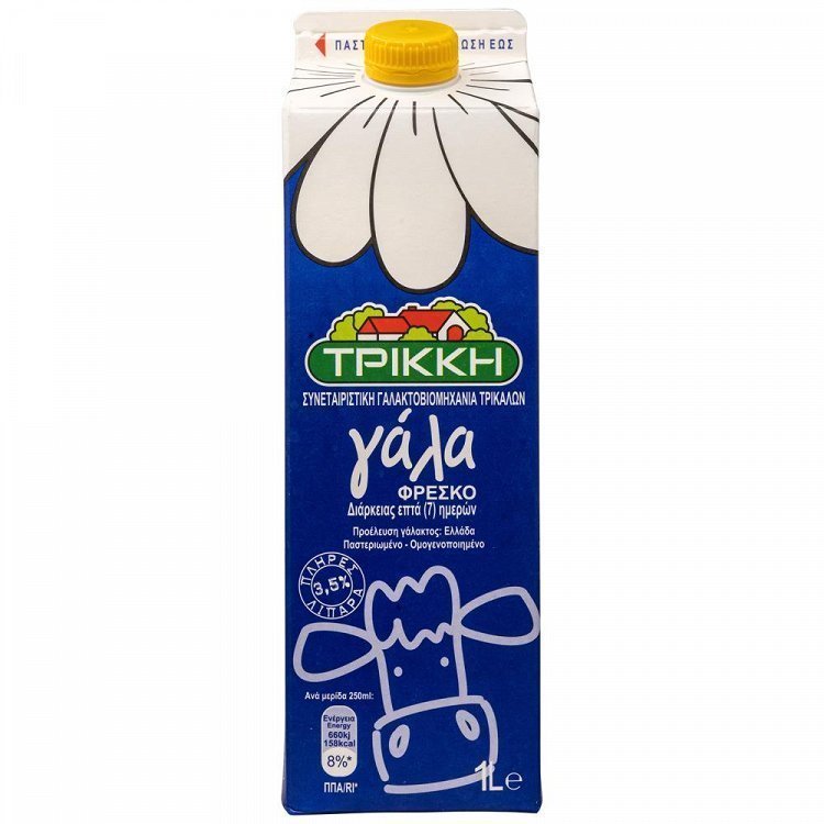 Τρίκκη Φρέσκο Γάλα Πλήρες 3,5% Λιπαρά 1lt