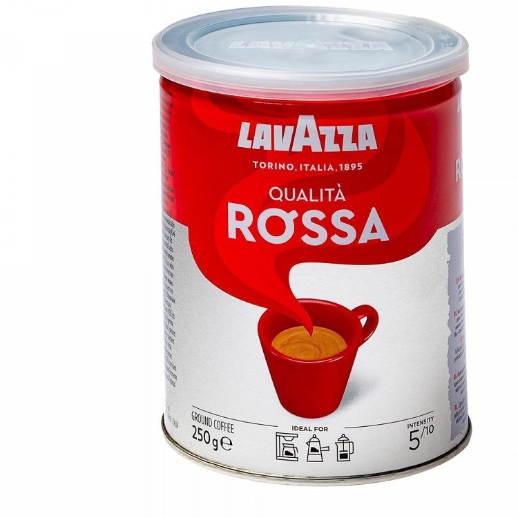 Lavazza Καφές Qual Rossa Αλεσμένος Μεταλλικό Κουτί 250gr