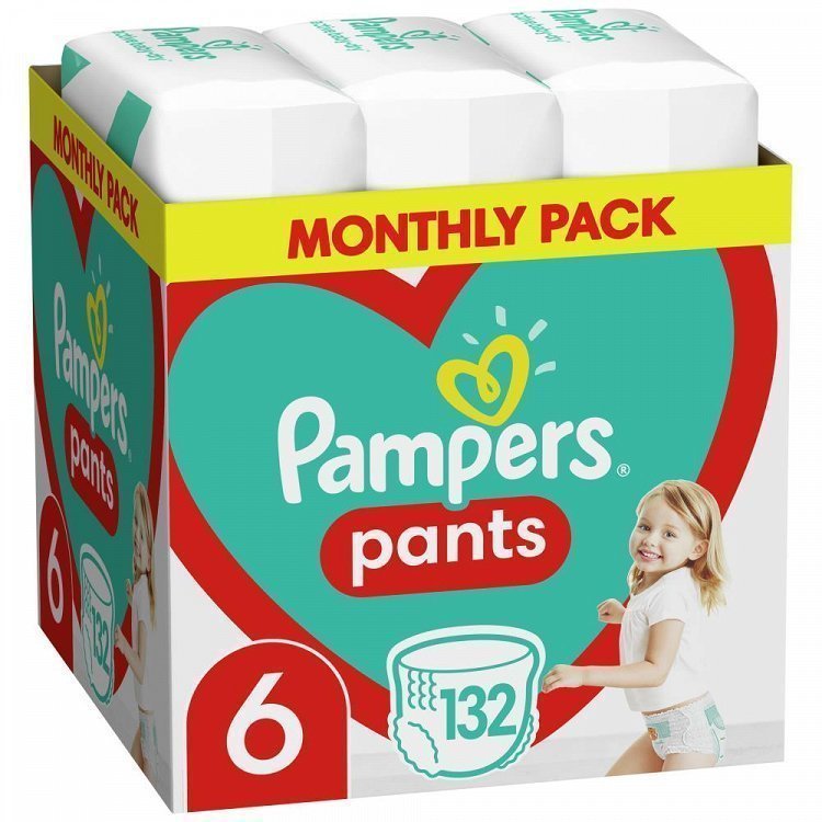 Pampers Πάνες Pants Monthly Pack (132τεμ) Νο 6 (16+kg)