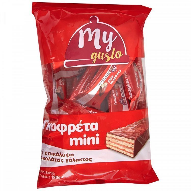 My Gusto Γκοφρέτες Mini Με Σοκολάτα Γάλακτος 180gr