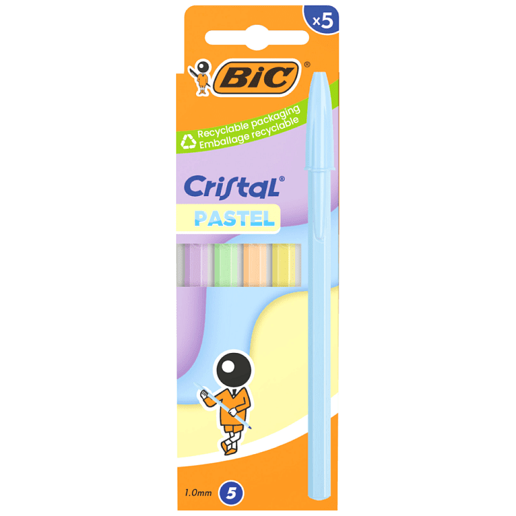 Bic Cristal Pastel Box5 Ast Eu