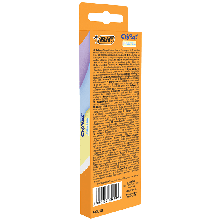 Bic Cristal Pastel Box5 Ast Eu
