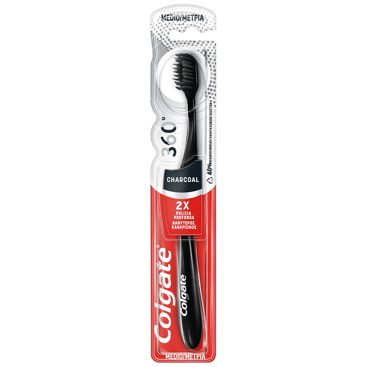 Colgate 360 Black Οδοντόβουρτσα Medium