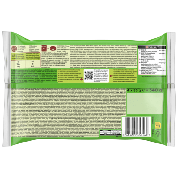 Friskies Σκύλου Strips Κοτόπουλο-Γαλοπούλα-Πάπια 4x85gr
