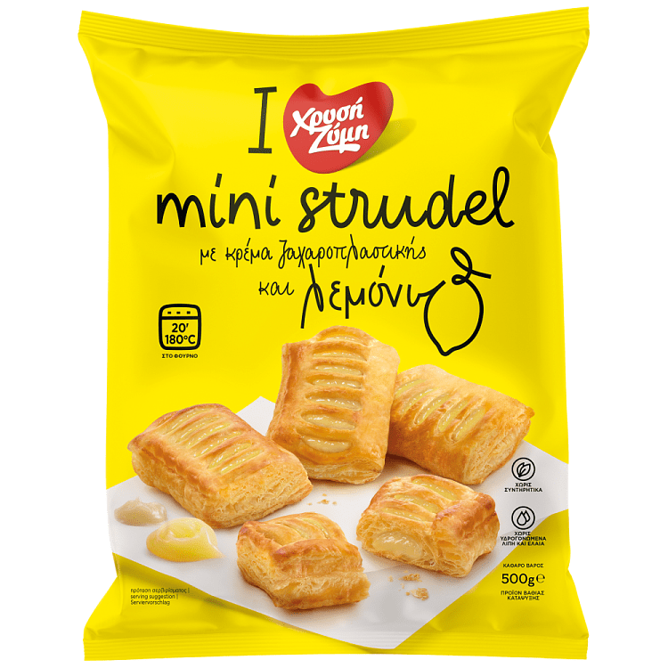 Χρυσή Ζύμη Mini Strudel Λεμόνι Κατεψυγμένα 500gr