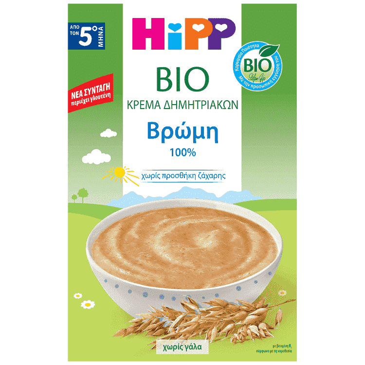 Hipp Κρέμα Με Βρώμη Χωρίς Γάλα Από Τον 4ο Μήνα Bio 200gr