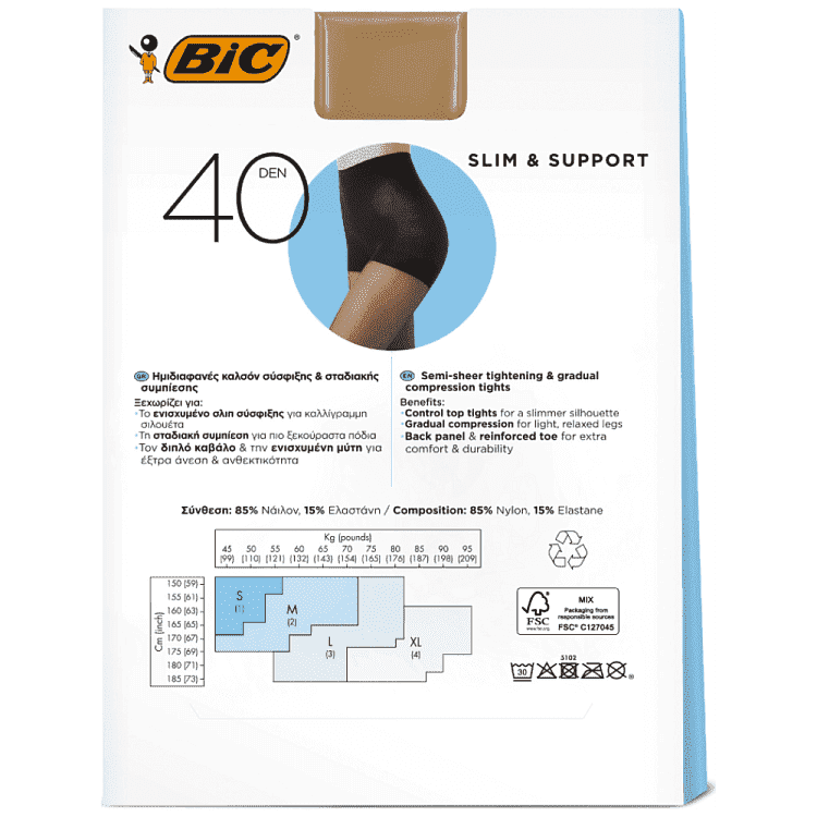 Bic Panty Καλσόν Slim & Support 40xl Honey