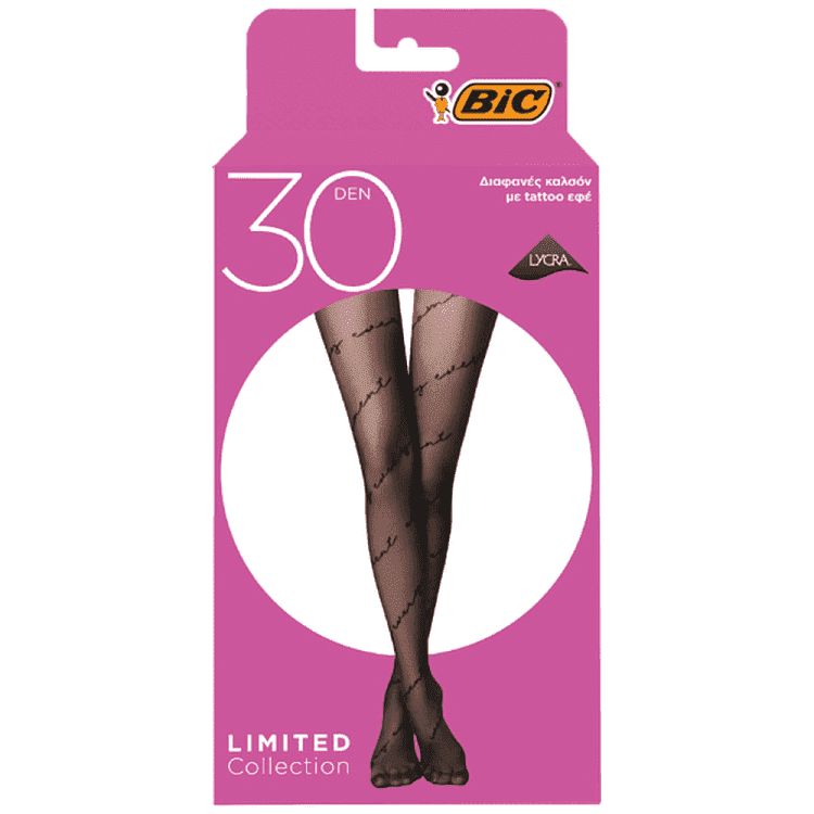 Bic Ltd Καλσόν Tatto Panty 30d S/M gr