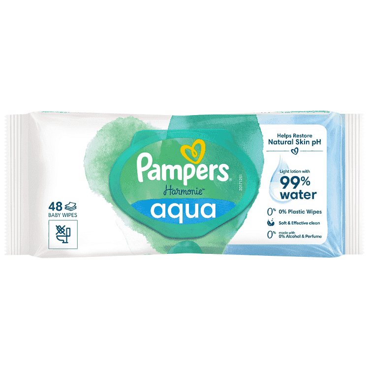 Pampers Harmonie Αqua Μωρομάντηλα 48τεμ