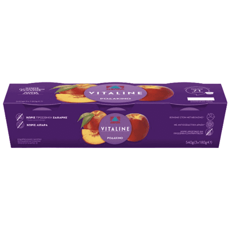 Vitaline Επιδόρπιο Γιαουρτιού Ροδάκινο 3x180gr