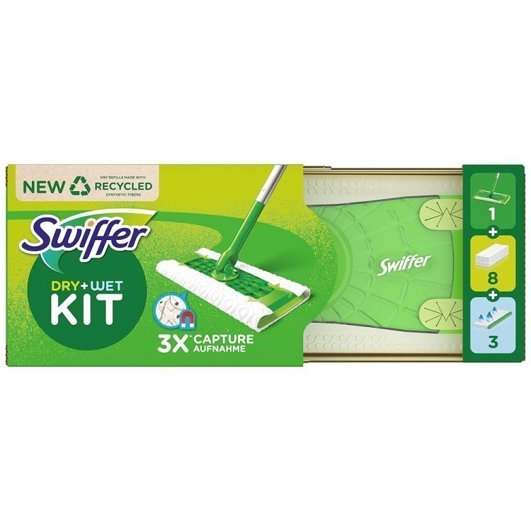 Swiffer Σύστημα (Σκούπα + 8 Στεγνά Πανάκια + 3 Υγρά Πανάκια)
