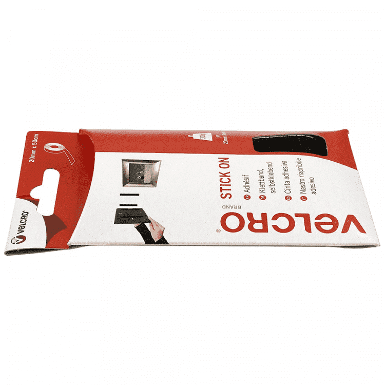 Velcro Αυτοκόλλητη Ταινία Μαύρη 20mm x 50cm 12τεμ