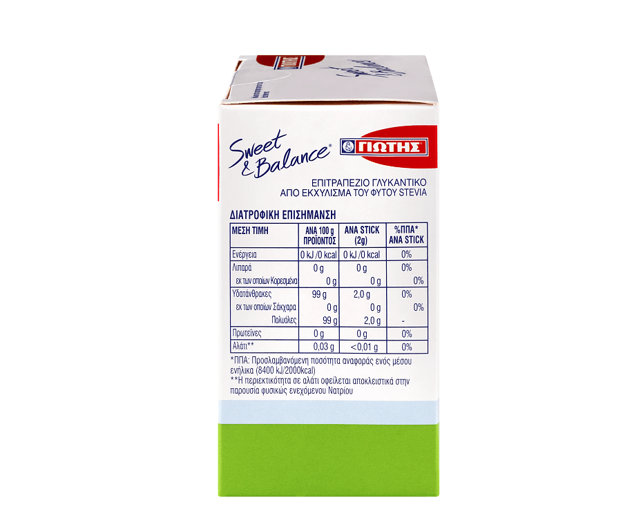 Γιωτης Sweet & Balance Γλυκαντικό Με Stevia 40 Sticks 80gr