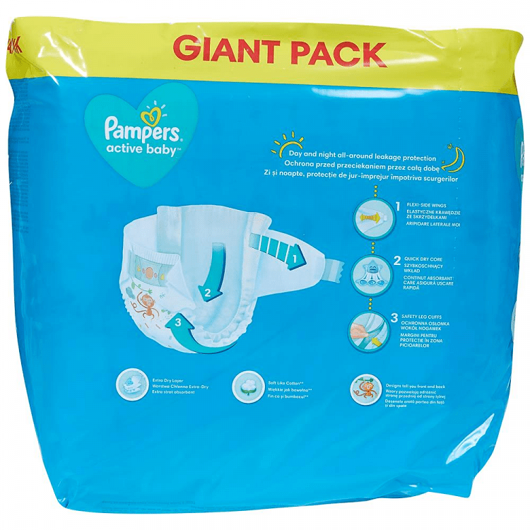 Pampers Πάνες Active Baby Giant Pack (64τεμ) Νο5 (11-16kg)