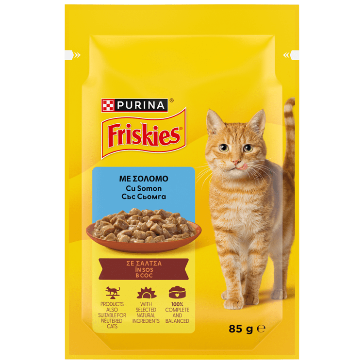 Friskies Γάτας με Σολομό σε Σάλτσα 85gr